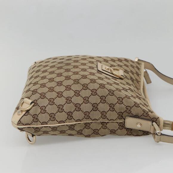 GUCCI GG Canvas Abbey Shoulder Bag Beige Gold - Picture 5 of 16
